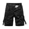 thumbnail image 2 of Miluxas Cargo Shorts for Men - Casual and Cotton 6 Inch Inseam Shorts Black 4(S), 2 of 4
