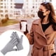 thumbnail image 5 of Jumpingount 1 par de guantes de invierno para mujer, accesorio de ropa para cubrir los dedos que mantiene el calor, con un color simple para usar al aire guantes y mitones Gris Jumpingount AP008939-04B, 5 of 6