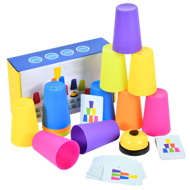 Stacking Cups, Interactive Education Stacking Cups Toy Quick Stacking Cups Durable Stacking Cups Toy for Boys Girls