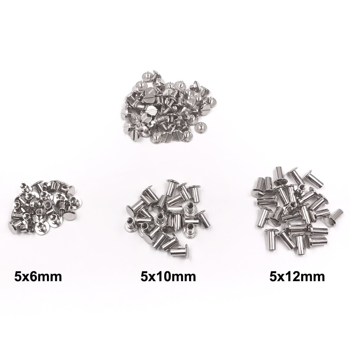Seloky 75 Sets Silvery Chicago Screws Assorted Kit 1//4 3//8 1//2 Inches Screw Post