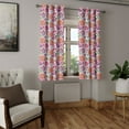 thumbnail image 2 of Ambesonne Floral Grommet Curtain, Wild Peony Spring Pattern, 50"x60", Salmon Pale Purple and Green, 2 of 5