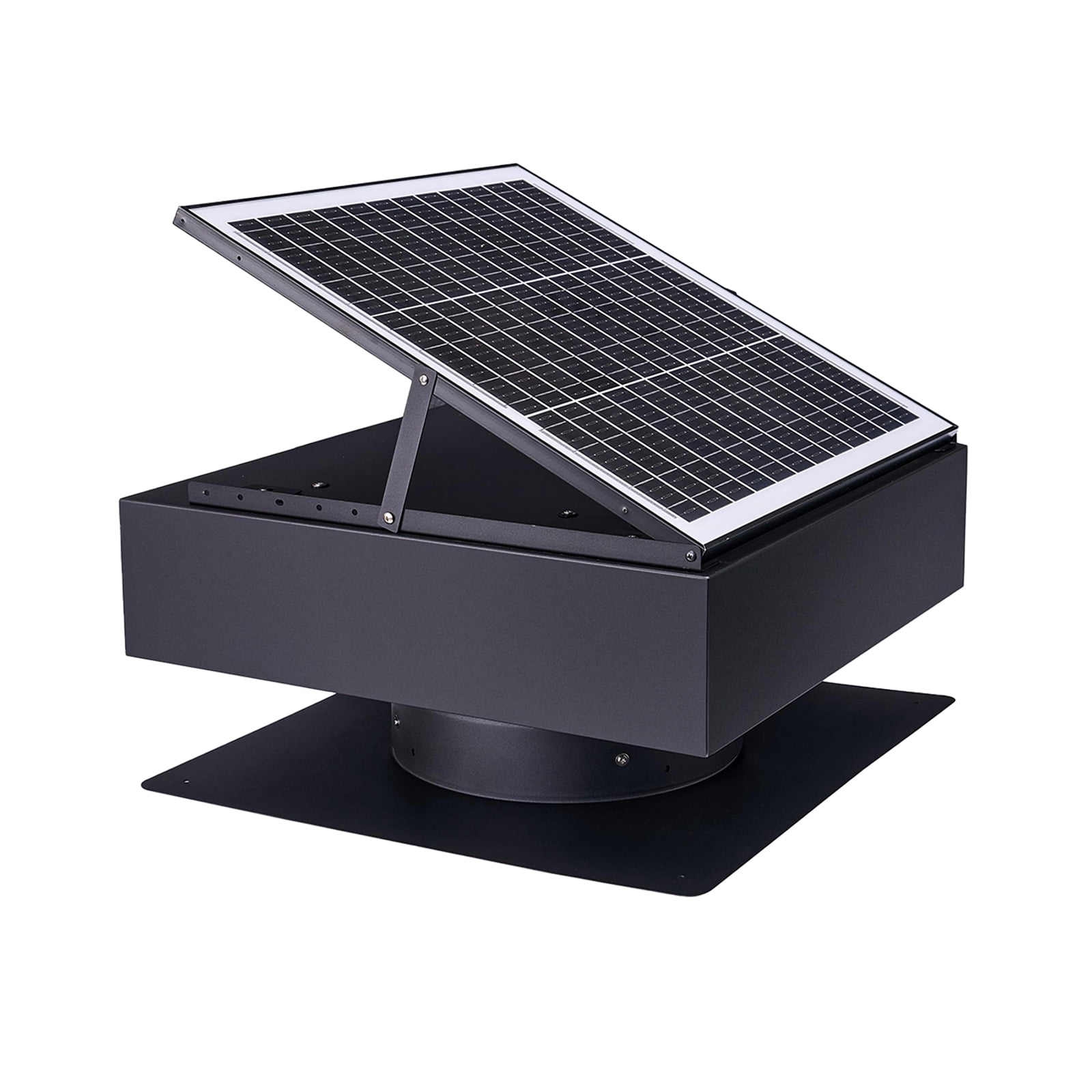 Solar Roof Vent Fan 12-Inch with 40W Dual Power and 1200 CFM, Attic Exhaust Fan and Solar Ventilator with 3-Speed Remote and Auto Start, Black