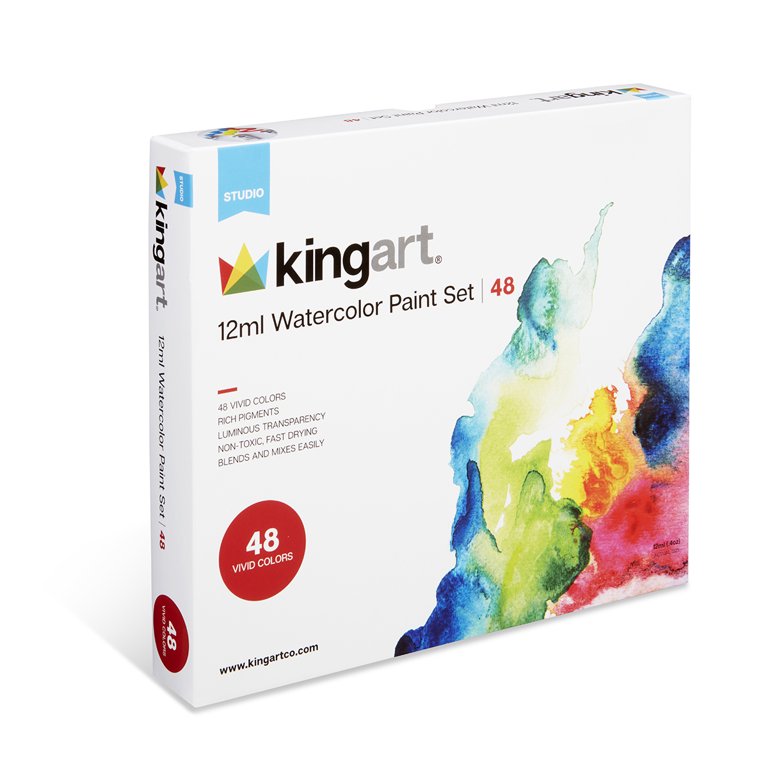 KINGART® PRO Artist Gouache Paint, 12ml (.4oz), Set of 24 Unique Colors