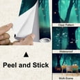 thumbnail image 4 of Peel and Stick Wallpaper Canvas Dark fairytale fantasy forest Night forest landscape magical glows Modern Art Wall Mural Decor Self Adhesive and Removable 100in x 144in, 4 of 8