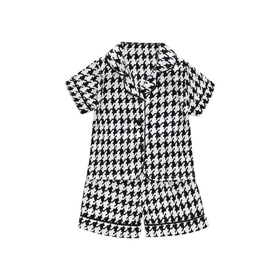 Generic Boys' And Girls' Short Sleeved Shorts Placket Single Pajamas Loungewear Comfortable and Breathable Sweater Autumn Winter Clothes for Holiday Christmas Party（18-24 Months Gray）