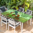 thumbnail image 2 of Green St. Patrick's Day Table Cloths for 3 Foot Rectangle Tables, Green Lucky Clovers Dog Patio Waterproof Elastic Fitted Tablecloths, Washable Rectangular Table Cover for Camping, 2 of 8