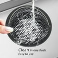 thumbnail image 4 of 2 Pcs Black Kitchen Sink Strainer with Handle, Large Wide Rim 4.5" Diameter Stainless Steel Sink Drain Strainer, Kitchen Drain Strainer for Most Sink Drains, Anti-Clogging, Rust Free…, 4 of 5