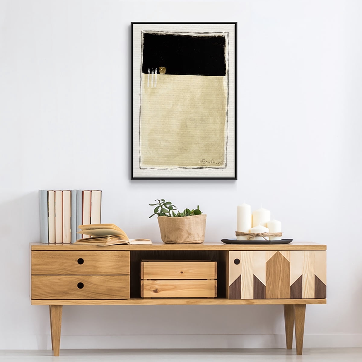 Inner Musing II Framed Premium Gallery Wrapped Canvas - Ready to Hang - 17 x 25 - Black Floating Frame