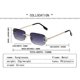 thumbnail image 5 of Rimless Rectangle Sunglasses Frameless Square Glasses Vintage Transparent Eyewear Women Men, 5 of 5