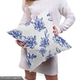 thumbnail image 5 of Ambesonne Floral Fabric by the Yard Upholstery, Blue Peonies Blossom Art, 1 Yard, Violet Blue White, 5 of 5