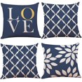 thumbnail image 1 of Housses de Coussin Bleu et Blanc 18 Pouces x 18 Pouces Doux, 1 of 4