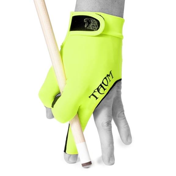 Taom Midas Billiard Glove – X-Large - for Left Hand (Right-Handed Players) - Lime Yellow Color – Pool Cue Glove with Breathable Mesh & Silicone Anti-Slip Palm, Open Fingers
