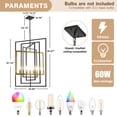 thumbnail image 3 of LovingAHome 7-Light Lantern Tiered Pendant Light Rustic Industrial Kitchen Island Lighting Fixtures,Black&Gold, 3 of 8