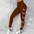 thumbnail image 2 of Fiaer Women's Leggings Plus Size Stretch Tummy Control Yoga Pants High Waisted Printed Comfort Solid Color Tight Workout Trousers Coffee XXL, 2 of 4