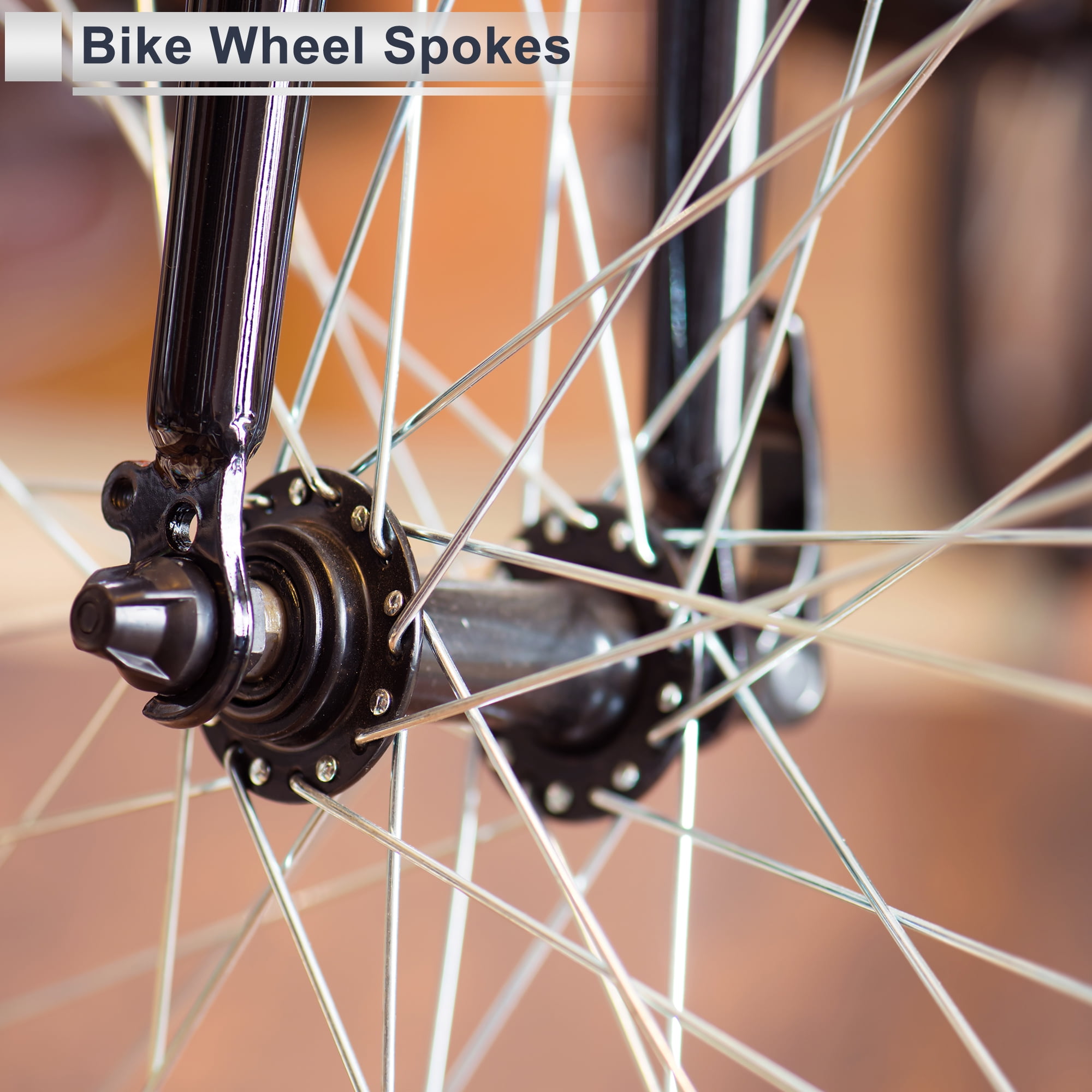 Unique Bargains 36Pcs Universal 12G Bicycle Wheel Spokes with Nipples Black 2.91"