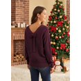 thumbnail image 6 of Sweaters for Women Long Sleeve Fall Outfits 2025 Back Bow Knot Sweaters Round Neck Solid Knit Pullover Tops, 6 of 6