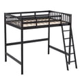 thumbnail image 6 of Zimtown Loft Bed Twin Size with USB Charging Station/LED, Solid Wood Bunk Bed Frame with Flat Rungs, Black, 6 of 10