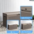 thumbnail image 2 of fazzn 60 Gallon Resin Deck Box Outdoor Indoor Waterproof Storage Box for Patio Furniture Pool Accessories Storage for Cushion Garden Tools (Brown), 2 of 6