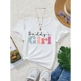 thumbnail image 3 of Young Girl Casual Minimalist Slogan Print Short Sleeve T-Shirt, Summer, 3 of 7
