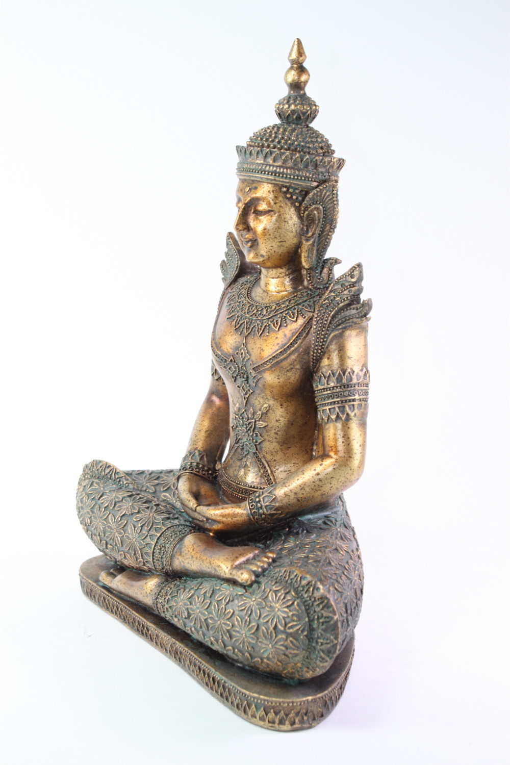 Feng Shui 12" India Bronze Buddha Dhyani Mudra Asian Home Decor. Peace Statues G16516