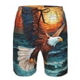thumbnail image 3 of Balery Textured Bald Eagle Traje de Baño Estilo Hawaiano para Hombre, Shorts de Secado Rápido con Bolsillos-Medium, 3 of 6