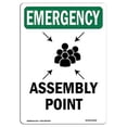 thumbnail image 2 of SignMission OS-EM-A-1218-V-10428 12 x 18 in. OSHA Emergency Sign - Assembly Point with Symbol, 2 of 2