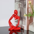 thumbnail image 7 of Thinker Statue Gold Decor Abstract Art Sculpture, Golden Resin Collectible Figurines for Home Living Room Office Shelf Decoration, Great Gifts Ideas (Red), 7 of 7