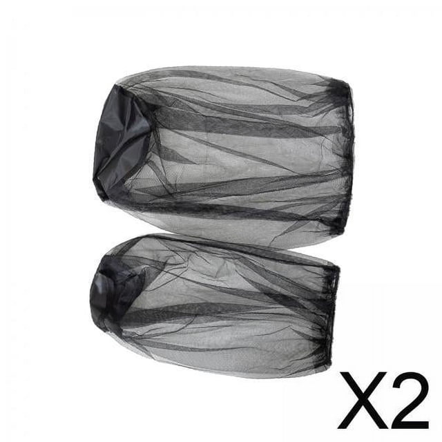 2x2 Piezas Malla De Red Para La Cabeza Alta Visibilidad Cómoda Gorra De Pesca Red Para El Cuello Y La Cara Tamaño Grande Negro