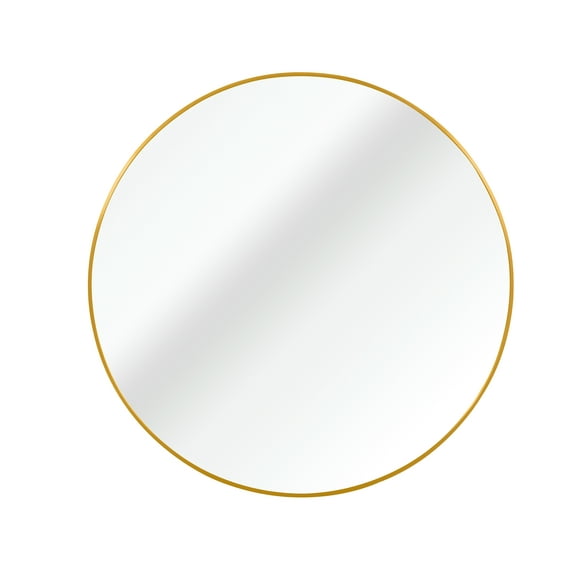 Classic 24 Inches Round Gold Frame Wall-Mounted Bathroom Vanity Mirror, Bedroom Mirror