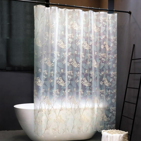 EVA Waterproof Shower Curtain Liner - Matte Clear & Frosted Design with Hooks, Soft Touch, Privacy & Light Transparency, Ideal for Bathroom Decor