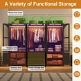 thumbnail image 6 of ChVans Farmhouse 6 Glass Doors Armoire Wardrobe Closet with LED Sensor Light, 72" Arched Clothing Storage Cabinet for Bedroom with Drawers & Hanging Rod & Small Cabinet, 6 of 9