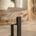 thumbnail image 4 of Antique Round Wood Coffee Table, Farmhouse Cocktail Center Table for Living Room, Thicken Wood Table Top with Cross Metal Base (31.29", Natural+Black), 4 of 9