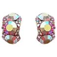 thumbnail image 2 of rygai 1 Pair Women Earrings No Fading Shinny Luxury Electroplating Cubic Zirconia Decoration Hypoallergenic Female Trendy Stud Earrings Clothing Accessories,Pink, 2 of 7