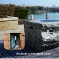 thumbnail image 5 of Outdoor Wicker Dining Set Wood Coating Fire Pit Table with Four Rattan Chairs, 5 of 7