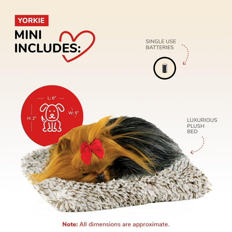Perfect Petzzz Mini Yorkie Stuffed Animals for Girls and Boys Dog Toys for Kids and Elderly Battery Operated Live Pet Toys Companion Realistic Dog Calming Toys with Synthetic Fur Walmart