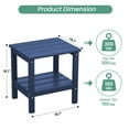 thumbnail image 3 of KINGYES 2-Tier Outdoor Side Table Set of 2, HDPE All Weather Adirondack Small Patio Tables, For Garden Balcony Pool Indoor, Navy, 3 of 11