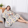 thumbnail image 5 of Oversized Wearable Blanket Hoodie,Butterfly Colorful Moth Pattern Sherpa Blanket Hoodie with Super Pockets,Super Warm Fuzzy Pullover for Women & Men, 5 of 6