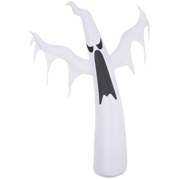 6FT Inflatable White Ghost Halloween Decor with Built-in LED Lights Waterproof Polyester Blow Up Yard Ornament