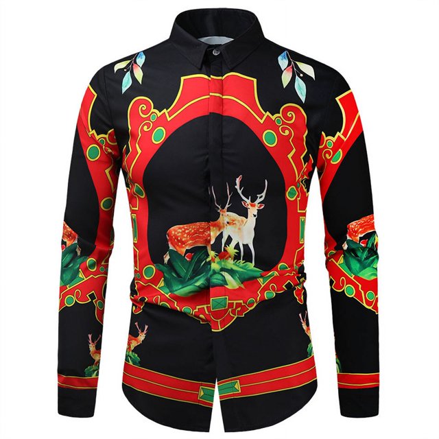 Camisas de manga corta o larga con botones y estampado 3D de lujo de alta gama con patrón dorado para hombres, camisetas de estilo callejero de moda, camisetas de hip hop