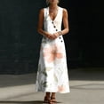 thumbnail image 6 of Stamzod Women's Summer Casual Dresses V-Neck Sleeveless Flowy Sundresses Long Maxi Vacation Dress with Pockets Multicolor Q M, 6 of 8