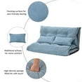 thumbnail image 3 of 3 in 1 Versatile Lazy Sofa Adjustable Folding Futon Sofa, Compact Convertible Sofa Bed Video Gaming Sofa with Two Pillows for Living Room, Office, Small Apartment, Convertible Seat, Blue, 3 of 7