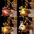 thumbnail image 2 of Handmade Fabric Rabbit Lamp Making Supplies Traditional Style Design With Glowing LED For Party Decoration Multicolor, 2 of 4