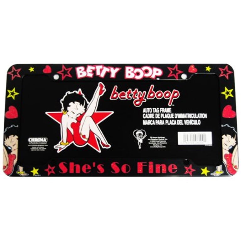 Betty Boop Glitter License Plate Frame with Glitter Finish