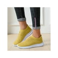thumbnail image 7 of Fangasis Womens Flats Non-Slip Sneakers Slip On Casual Shoes Sports Breathable Walking Shoe Yellow 4.5, 7 of 7