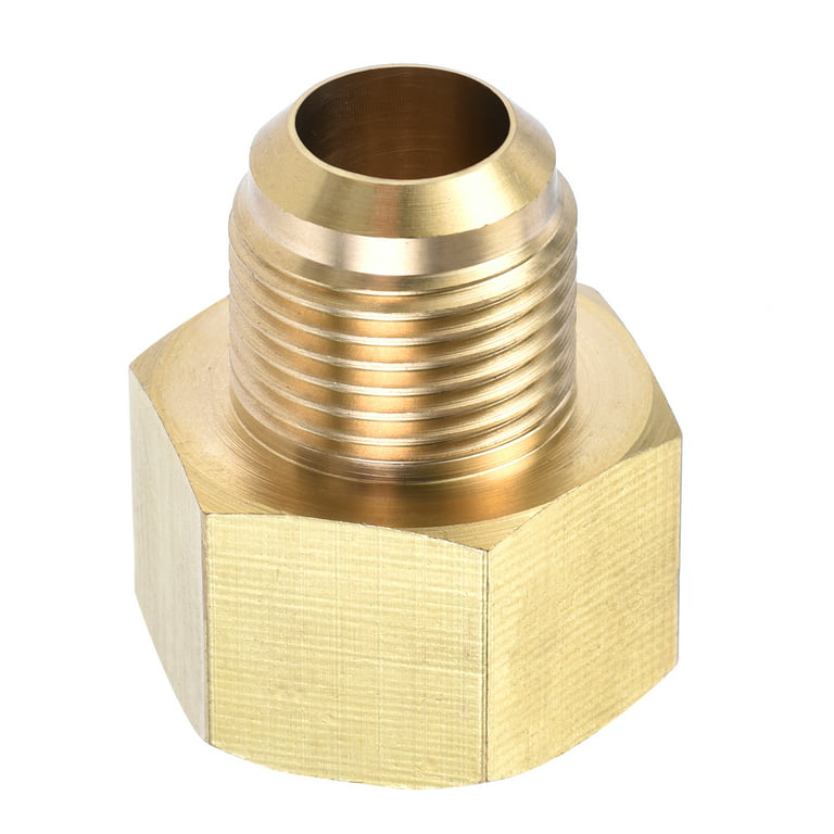 1/2 NPT Brass Pipe Fittings Male Threaded Hex Nipple Brass Tone NPT Male  Thread Pipe used for 1/2in Gas Pipe Pack of 2