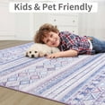thumbnail image 4 of Jamfeel Washable Area Rugs Non-slip Printed Boho Area Rug for Living Room Soft Low Pile Carpet Home Decor 6'x9' Blue and Purple, 4 of 8