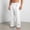 White, variant on Men's Casual Linen Blend Relaxed Fit Straight Legs Elastic Waist Golf Dress Pants with Belt White