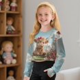 thumbnail image 4 of DISNIMO Girls Fall Crop Tops Highland Cattle Butterfly Printed Long Sleeve Cropped Sweatshirts Fashion Crew Neck Pullover Sweatshirt for Teens Youth, 4 of 7