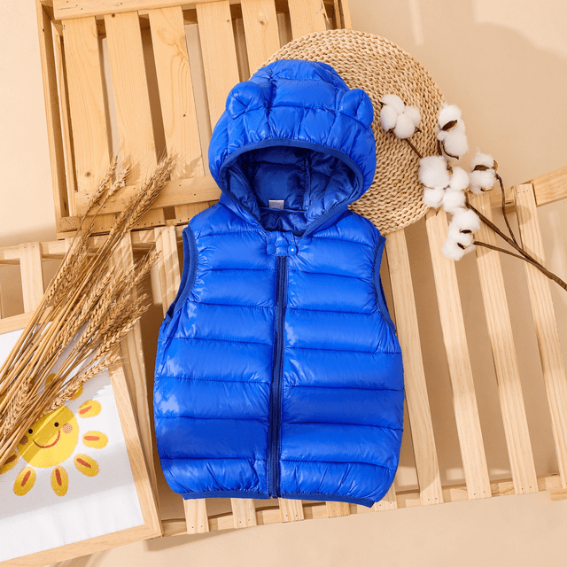 PatPat Veste Sans Manches Matelassée en Coton à Capuchon pour Tout-Petit Garçon/fillette