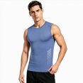 thumbnail image 2 of KPOPLK Men's Quick Dry Tank Tops Tech Performance Sleeveless T Shirts Mesh Workout Gym Muscle Running Size XXXL,Blue, 2 of 7